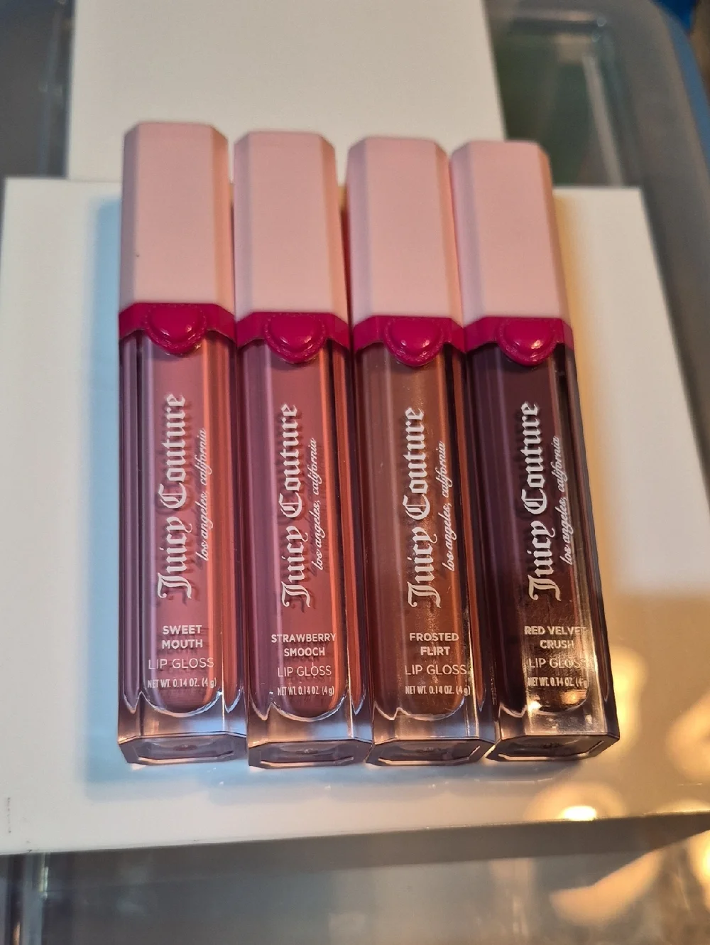 4-Piece Bundle of Juicy Couture Lip Glosses, .14oz Each (FS), Never Opened, NWOB